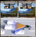 Rear View Mirror, Chrome Anti-glare Panoramic Rear Mirrors Universal 12 Inch Convex Car Interior Clip on Extra Big Wide Angle Rearview Mirror Extender to Reduce Blind Spot for Car SUV Trucks - Image 6