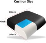 YOUFI Thick Memory Foam & Gel Seat Cushion, 18"X16"X4" Large Chair Cushion for Wheelchair Mobility Scooters, with Non-Slip Bottom and Carry Handle (Black) - Image 2