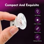 1 PC USB LED Car Interior Atmosphere Lamp, Plug and Play Portable Mini Car Night Ambient Light, Auto Dashboard Decoration Accessories for Most Cars, SUVs, Trucks (Purple) - Image 4