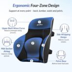 ZIKEE Adjustable Airbag Lumbar Support Pillow Provides Comfortable Support Back Pain Relief and Improves Posture, Ergonomic Memory Foam Back Support Pillow for Office Chair, Car, Home - Image 3