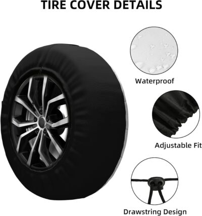Spare Tire Cover for RV Camper Camping Rules, Weatherproof Universal Wheel Cover for RV Travel Trailer Camper Truck 15inch - Image 4