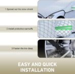 Car Cover Waterproof All Weather, Outdoor Hood Protection, Foldable Protective Shield with Windproof Fixed Strap, Universal Car Snow Cover (Silver) - Image 3