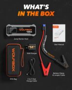 WOLFBOX 4000A Jump Starter,12V Car Battery Jumper Starter Portable with 65W Quick Charger,LED Display,88.8Wh Booster Jump Box Pack (10L Gas 10L Diesel Engine) with LED Light,Jumper Cables - Image 6