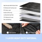 ELLINI Dog Car Seat Cover for Back Seat, Hard Bottom Back Seat Extender for Dogs, Holds 400lbs, 600D Heavy Duty Scratch-Proof Waterproof Dog Hammock for Car, SUV - Image 3