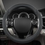 GIANT PANDA Microfiber Leather Steering Wheel Cover for Honda Accord,Civic,CR-V,HR-V,Pilot(Black-Standard Size) - Image 2