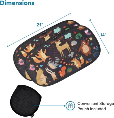 Enovoe Car Window Shades (4 Pack) - Sun Shade Blocker for Baby & Children, Cling Windows Cover, Glare Shield and UV Rays Protection, Side Window Screens for SUV, Mesh Car Windows Shade (21"x14") - Image 3