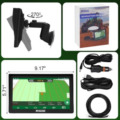 Tractor GPS Navigator for Precision Farming, GNSS Agricultural Farming Navigator with 9" Touch Screen Suitable for Spraying Plowing and Sowing Farmland Activities Automatic Positioning - Image 7