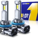 AUTOONE H11 LED Bulb 1:1 Mini Size, 40000LM H8/H9/H11 Light Bulb Replacement, Canbus Longer Lifespan IP68, Easy Install, Pack of 2