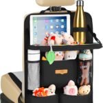 SURDOCA Backseat Car Organizer with Foldable Tray for Kids & Adults – NEW MODEL Seat Storage with Touchable Tablet Pocket, Roadtrip Essentials – Fits Most Vehicles
