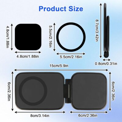 Magnetic Phone Holder for Car, Ultra Thin 3.5mm Foldable Car Phone Holder Mount, 270° Anti-Shake Phone Cradle Compatible with iPhone 17/16/15 & Android, Strong Vhb Adhesive for Laptop/Tablet/Home - Image 5