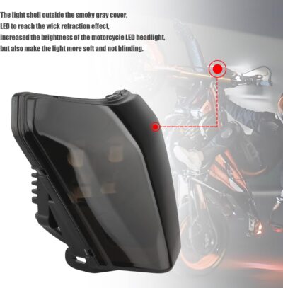 PowerMotor Dirt Bike Headlight,Motorcycle 4 LED Headlight Wick For Universal EXC 300 XC XCF XCW 150 250 350 450 Accessories Headlamp Moto Enduro Motocross - Image 7