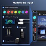 Double Din Car Stereo Bluetooth Wireless Carplay Android Auto-7 inch Touch Screen Car MP5 Player Bluetooth FM, Driauto 2 Din Radio Support MirrorLink, Type-C/SD/USB, Backup Camera, SWC, Video Play - Image 5