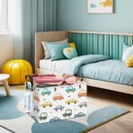 LANGYASHAN Rectangular Storage Bin Collapse Canvas Fabric Cartoon Storage Basket with Handles for Organizing Home Kitchen Boys and Girls Toys Office Closet Shelf Baskets(Rec Color Cars) - Image 5