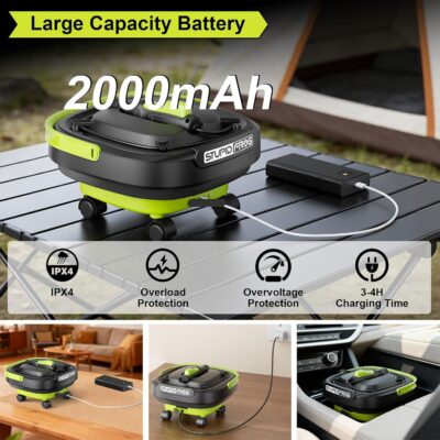 Portable Cordless Pressure Washer with Foldable 12L Water Tank, 4-in-1 Nozzles, Long-Lasting Battery, Perfect for RV, Camping Gear, Car Detailing and Pet Friendly Cleaning - Image 5