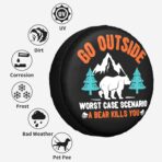 Go Outside Worst Case Scenario a Bear Kills You Rv Spare Tire Cover, Camper Spare Tire Cover for RV Trailer, Camper Wheel Protectors Trailer Rv SUV Truck Travel Trailers 14 inch - Image 4