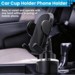 Car Phone Mount,Cup Holder Phone Holder,360°Adjustable Cup Phone Holders for Your Car,Anti-Shake Car Mount,Cradle Friendly Compatible with iPhone Samsung Google and All 4.0-7.0 inches Smartphones - Image 2