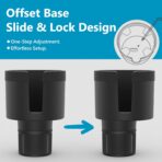 Seven Sparta Car Cup Holder Expander with Adjustable Base, Compatible with Hydro Flasks 32/40 Ounce, Compatible with Yeti Ramblers 20/26/30 Ounce, Other Bottles in 3.4"-3.8" (Black) - Image 8