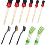 11 Piece Car Detailing Kit Set - Car Wheels, Exterior, Interior Cleaning Detail Supplies - Boars Hair, Stainless Steel Wire, Duster Brushes