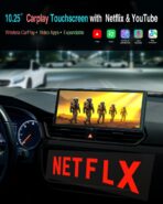 10.25″ CarPlay Screen for Car Dash Cam, Android Auto Screen with Apps, Dual HD Cam & Backup Camera, Portable 6GB+128GB Car Tablet with Wireless Apple CarPlay & Android Auto, Bluetooth for All vehicles - Image 5