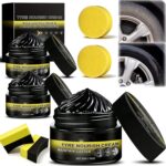 Tyre Nourish Cream, UV Protection and Waterproof Powerful Wheel Cleaning Refurbish Wax, 2026 New Tyre Nourish Cream Maintain Luster, Long-Lasting Tire Shine Gelfor for Car Tires (3PC)