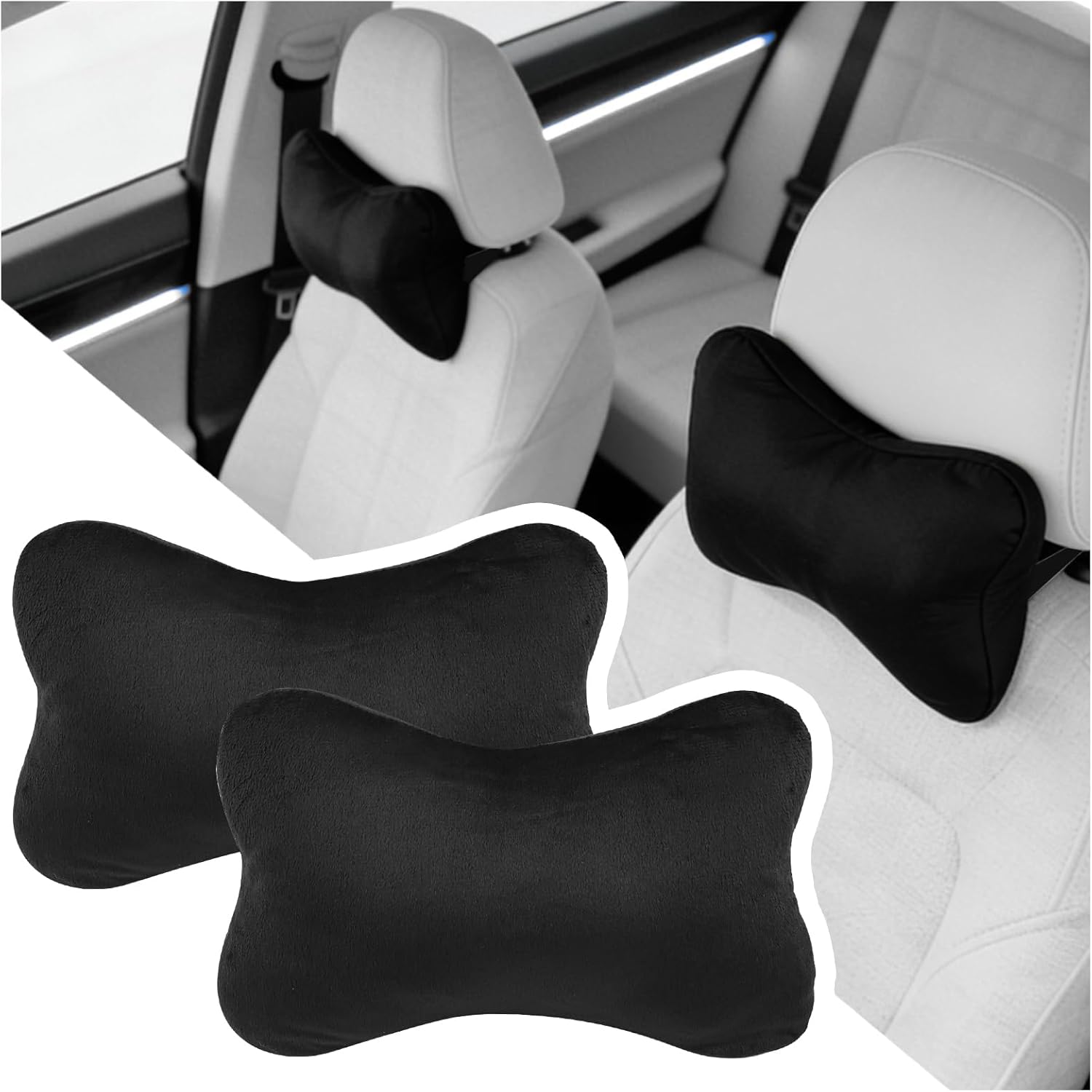 71pFVH-bSQL._AC_SL1500_.jpg 2PCS Car Headrest Pillow Soft & Comfortable,Breathable Car Neck Pillow for Neck Support & Relieve Driving Fatigue,All-Season Necks Pillows for Cars Interior Accessories - Image 1