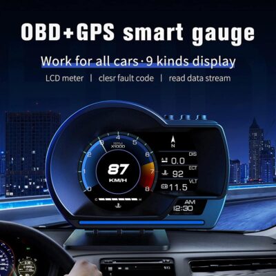 OBD2 Gauge Display, Heads Up Display for Cars, Digital Speedometer for Car with Water Temperature, Voltage, Fuel Consumption, RPM, Overspeed Alarm,obd2 Gauge Speedometer Suitable for All Car - Image 2