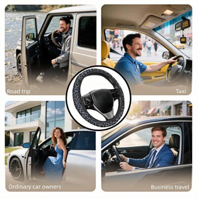 Leopard Print Steering Wheel Cover | Non Slip, Breathable Neoprene | Universal 15 Inch Fit (14.5"-15.5") | Comfort Grip | Fade Resistant | Easy Install-Comfort Grip for Cars, Trucks, SUVs - Image 4