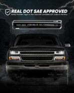 Z-OFFROAD LED Headlights Assembly DOT Approved with DRL Turn Signal Hi/Low Sealed Beam Side Marker Compatible with 2003-2006 Chevy Silverado Avalanche - Image 6