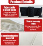 Car Neck Pillow, Memory Foam Ergonomic Auto Headrest Cushion Pillow, Relieve Driving Fatigue Car Neck Support Pillows, Comfortable Leather Vehicle Seat Pillows with Adjustable Strap (White) - Image 3