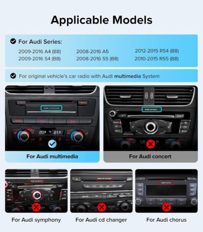 10.25" Linux Car Stereo for Audi A4 B8 S4 A5 S5 RS5 (2009-2016) Audi Multimedia MMI System - Wireless CarPlay Android Auto Head Unit, 1920x720 IPS Touch Screen, Retains Factory Knob Control - Image 2