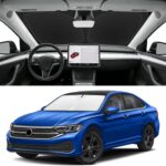 Custom Fit Windshield Sun Shade for VW Jetta 2019-2026, Blocks UV & Heat, Front Window Sunshade Accessories, Easy Fold & Store Keep Your Car Cooler