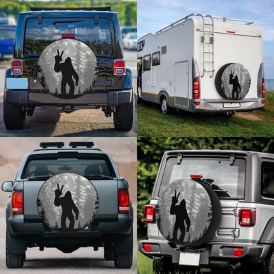 Spare Tire Cover Bigfoot American Flag Wheel Covers Protectors Waterproof Dust-Proof Universal Fit Trailer, RV, SUV and Many Vehicle (14" for tire Diameter 25.59"-27.16") - Image 6