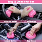 AUTODECO Windshield Cleaner Tool, 17Pcs Car Interior Detailing Kit, Detailing Brush, Towels, Duster, Car Cleaning Kit Interior for RVs, Truck, Trailer (Pink) - Image 5