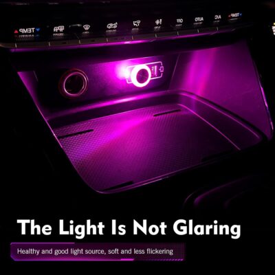 1 PC USB LED Car Interior Atmosphere Lamp, Plug and Play Portable Mini Car Night Ambient Light, Auto Dashboard Decoration Accessories for Most Cars, SUVs, Trucks (Purple) - Image 5
