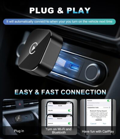 CarPlay Wireless Adapter for Apple, 2026 Upgrade Wired to Wireless CarPlay Adapter, Car Play Dongle Stick Only for Apple Wired CarPlay Cars and for iPhone iOS 10+, Plug & Play, Fast Stable Connection - Image 5