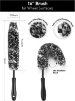 Fantasticlean 6PCS Car Wheel Cleaning Pro Kit, Tire Brush, Soft-bristled Rim Brush, Microfiber Bendable Brush, Double-Ended Detailing Brush, and Detailing Pads, Scratch-Free & Multipurpose - Image 2