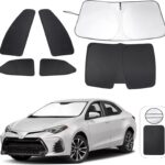 TINGLU Window Shades for Toyota Corolla 2014-2019 6PCS Accessories Car Side Full Windows Windshield Sun Shade Sun UV Rays & Privacy Protection for Camping Napping Relaxing