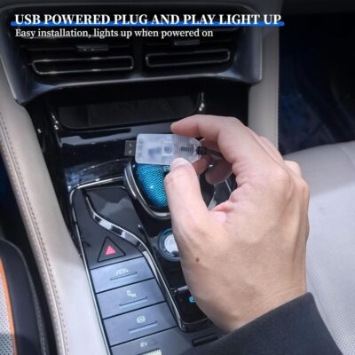 Car Dashboard LED Interior Strip Light,55''USB Powered Acrylic Neon Flexible Strip Fiber Optic LED Ambent Lighting Kits with Remote APP and Type-C Adapter(1 in 1) - Image 3