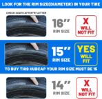 Winjet 15 Inch Premium Hubcaps Wheel Cover Replacement R15 Hub Caps,Auto Tire Replacement Exterior Cap,Universal Wheel Rim Cover Snap On Car Truck SUV (15 Inch,Set of 4) - Image 4