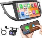 4GB+64GB Car Radio for Honda CRV 2012 2013 2014 2015 2016, 10 Inch IPS Touch Screen CRV Car Stereo with Wireless Carplay/Android Auto, DSP, Bluetooth, Backup Camera, Built-in GPS, FM Radio