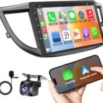 4GB+64GB Car Radio for Honda CRV 2012 2013 2014 2015 2016, 10 Inch IPS Touch Screen CRV Car Stereo with Wireless Carplay/Android Auto, DSP, Bluetooth, Backup Camera, Built-in GPS, FM Radio