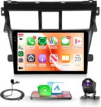 4Core 2G+64G Car Radio for Toyota Yaris VIOS 2007-2013 Android Car Stereo with Wireless Carplay Android Auto, Rimoody 9 Inch Touch Screen GPS Navigation Bluetooth FM HiFi WiFi + AHD Backup Camera