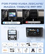 8-Core 4G+64G Qual-comm Snapdragon chip Car Radio for Ford Escape 2007-2012, Rimoody Car Stereo Carplay Android Auto 3D car Model Display GPS WiFi 9 Inch IPS Touchscreen Mirror Link Camera - Image 7