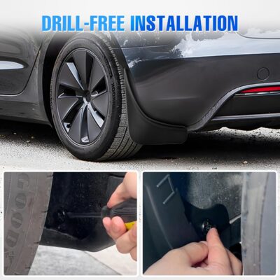 Nilight Mud Flaps for Tesla Model 3 Highland 2024 2025 2026, No Drilling Precision Fit Exterior Accessories Heavy-Duty Splash Guards Protection, Front & Rear Set - Image 5
