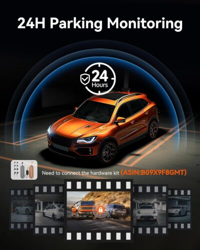 WOLFBOX 12" 4K Rear View Mirror Camera with 5.8GHz WiFi and Voice Control, Smart Mirror Dash Cam Front and Rear, Backup Camera with 1080P Rear Camera, Dash Cam with WDR, Includes 64GB Card & GPS - Image 7