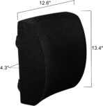 Lumbar Pillow for Chair and Car, Back Support for Office, Memory Foam Cushion with Mesh Cover - Black - Image 6