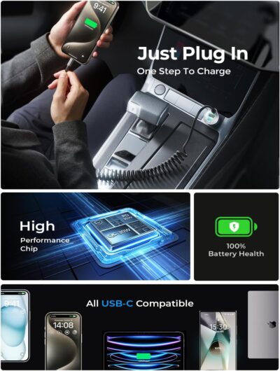 LISEN 90W for iPhone 17e 16 15 Pro Max Car Charger USB C Fast Charge,Super Fast for iPhone 15 16 17 Pro Car Charger USB C Adapter for iPhone 17 16 15 Air ProMax Plus,Samsung Galaxy S26 Ultra, Android - Image 5