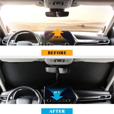 Car Windshield Sun Shade for Honda 2016-2021 Civic Accessories (OEM Design) Reflective Foldable Heat Insulation Sunshade for Ultimate Protection - Image 3