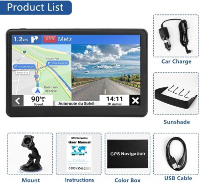 GPS Navigation for Car Truck Drivers 7 inch Navigation Systems for Car with Voice Guidance and Speed Camera Warning 2D&3D map Americas Maps Free Lifetime Map - Image 8