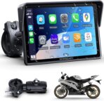 5" Motorcycle CarPlay Wireless for Apple CarPlay & Android Auto,W522 Car Play Motorbike Waterproof Touch Screen with Dual Bluetooth,GPS Navigation,Siri/G-Assist,EQ,USB/Hardwired Power Supply